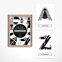 Load image into Gallery viewer, Black & White Alphabet Flash Cards