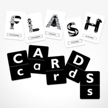 Load image into Gallery viewer, Black & White Alphabet Flash Cards