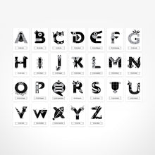 Load image into Gallery viewer, Black & White Alphabet Flash Cards