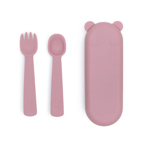 Feedie® Fork & Spoon Set - Dusty Rose