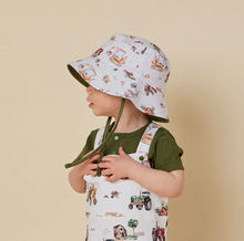 Load image into Gallery viewer, Diggers &amp; Tractors Reversible Cotton Bucket Hat
