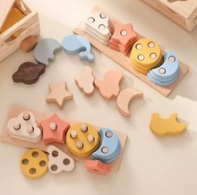 Load image into Gallery viewer, Wooden Shapes Puzzle - Rectangle 12 pieces
