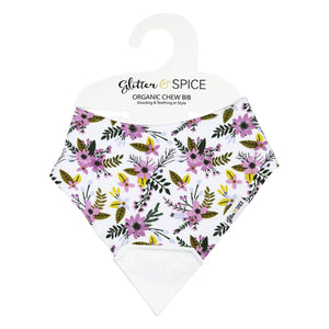 Organic Chew Bib - Periwinkle Blooms