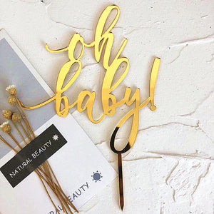 oh baby Cake Topper (Gold)
